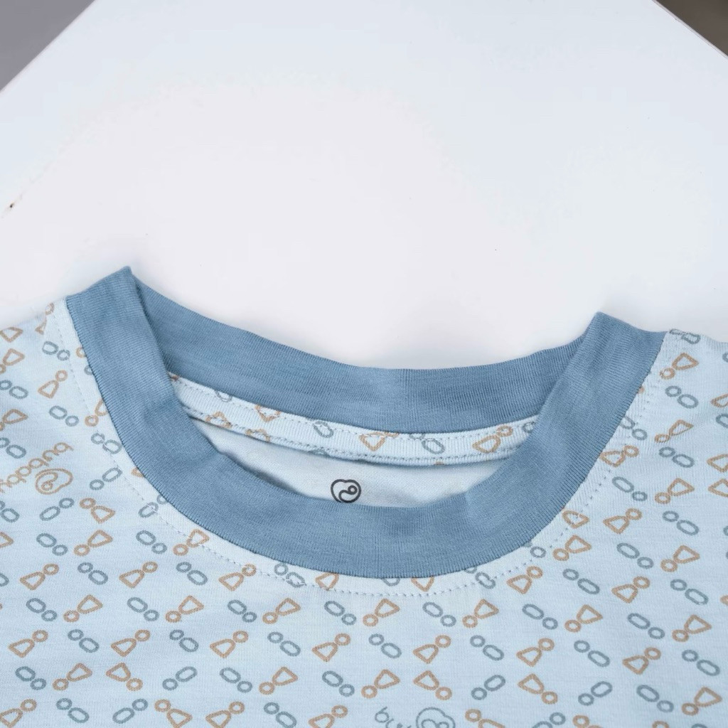 BU Baby (6M-3Y) Bộ ngắn tay cổ tròn Iconic 1 Bambus BBB1304IM | Quần áo Bubaby chính hãng