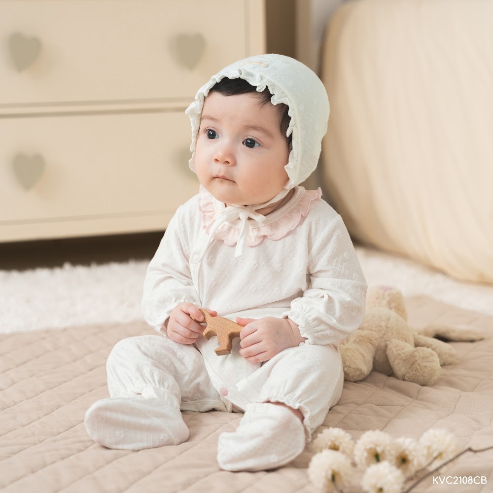 BU Baby (0-12M) Body dài tay cài chéo cổ bèo BU Cotton KVC2108CB | Body chính hãng