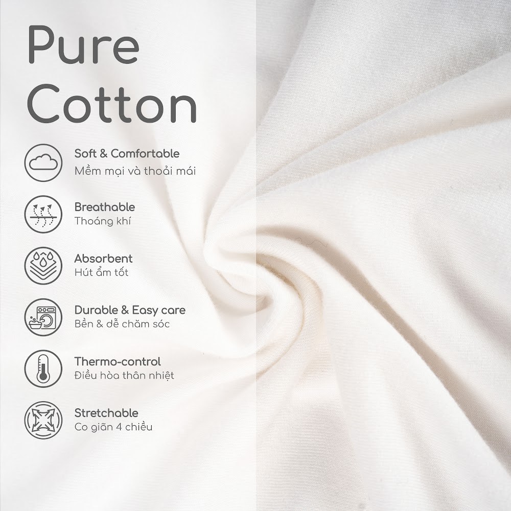 (6M-5Y) Bộ dài tay cổ tròn BUBABY Vải  Mềm mát Signature Cao Cấp Cho Bé
