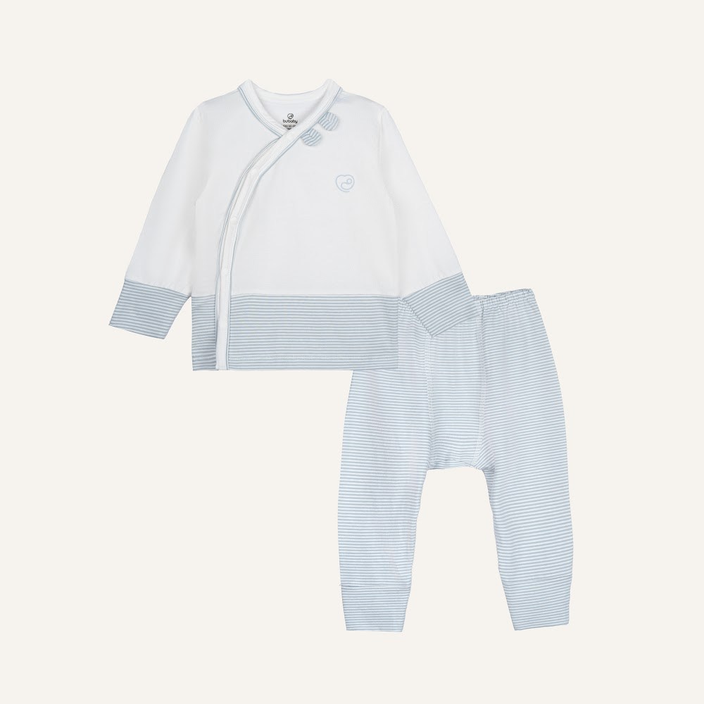 BU Baby (1M-6M) Bộ dài tay cài chéo tai gấu  Mùa Thu êm BU Cotton BCT110805 | Quần áo BU Chính hãng
