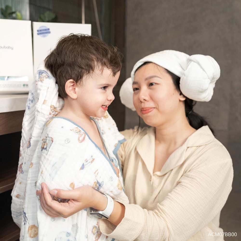 BU Baby Khăn tắm bồng bềnh 6 lớp Cotton Muslin BU Baby ACM07BB00 | Phụ kiện chính hãng