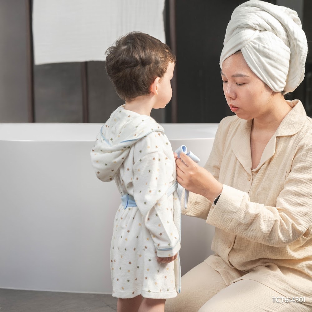 BU Baby (6M-5Y) Áo choàng tắm Buộc dây cho Bé trai Bé gái  BU Baby TCT614301 TCT614300 | Phụ kiện chính hãng