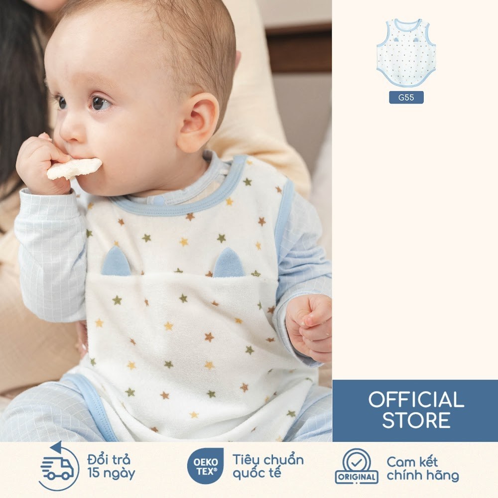 BU Baby Áo yếm Freesize Cotton Cho bé trai bé gái  ACT708900 | Hàng chính hãng