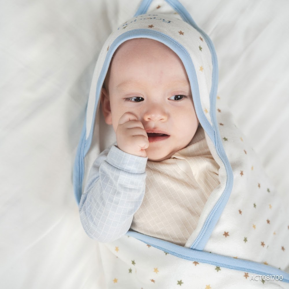 BU Baby Chăn ủ  có mũ BU Baby Cotton ACT081700 | Phụ kiện chính hãng