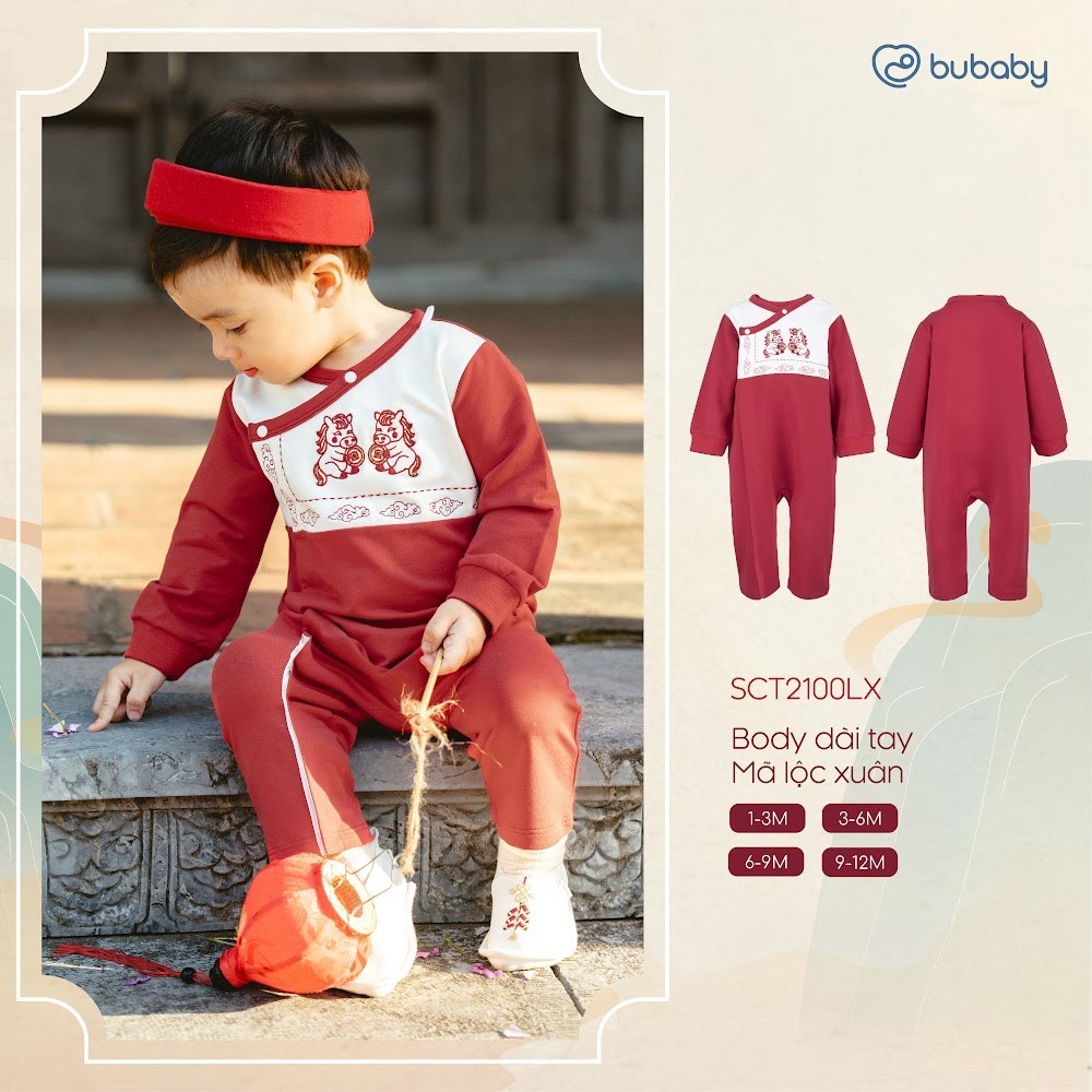 BU Baby (1M-12M) Set Body dài tay, Body chip mã Lộc Xuân BU Baby SCT2100LX | Hàng chính hãng