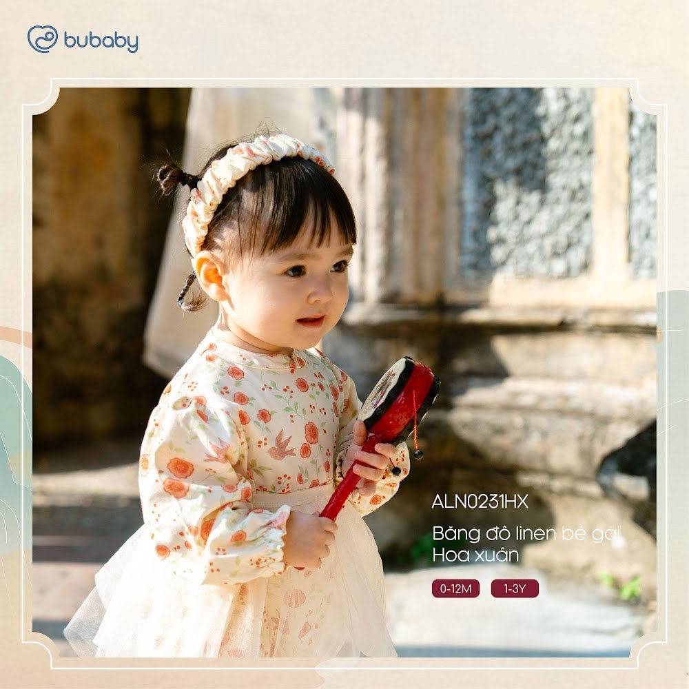 BU Baby Băng đô linen bé gái Hoa Xuân BU Baby ALN0231HX