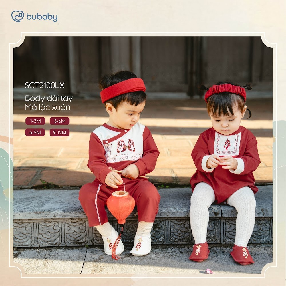 BU Baby (1M-12M) Set Body dài tay, Body chip mã Lộc Xuân BU Baby SCT2100LX | Hàng chính hãng