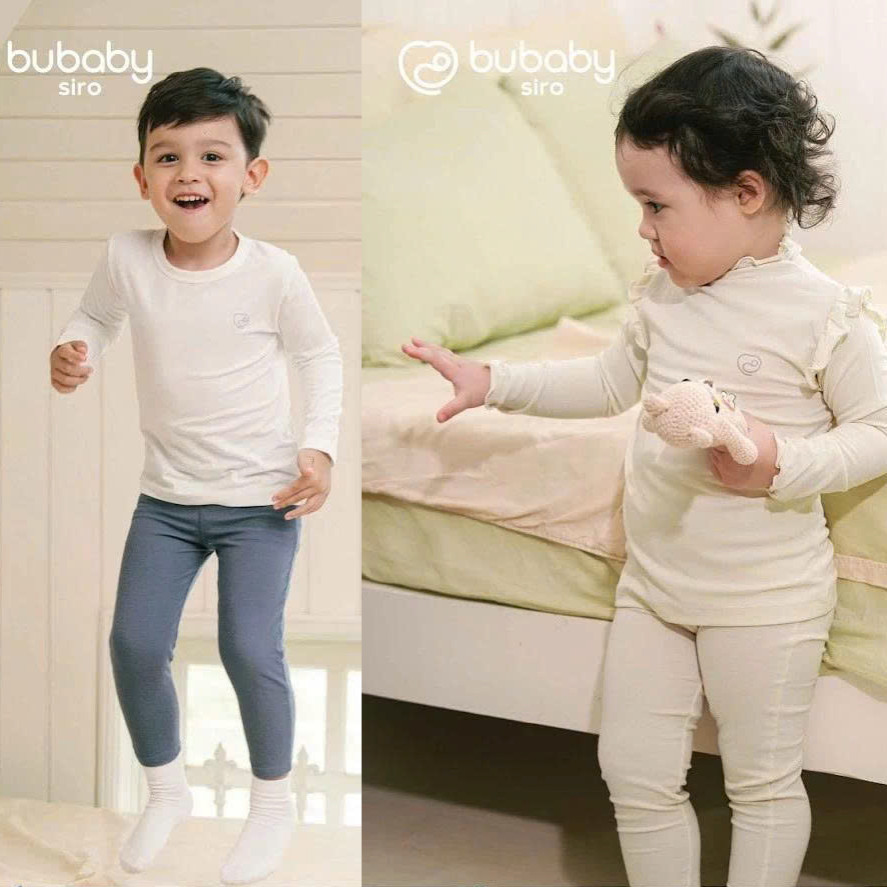 (6M-5Y) Quần legging dài + Áo dài tay cho bé trai bé gái Bubaby Siro BSR410005 | Quần áo chính hãng