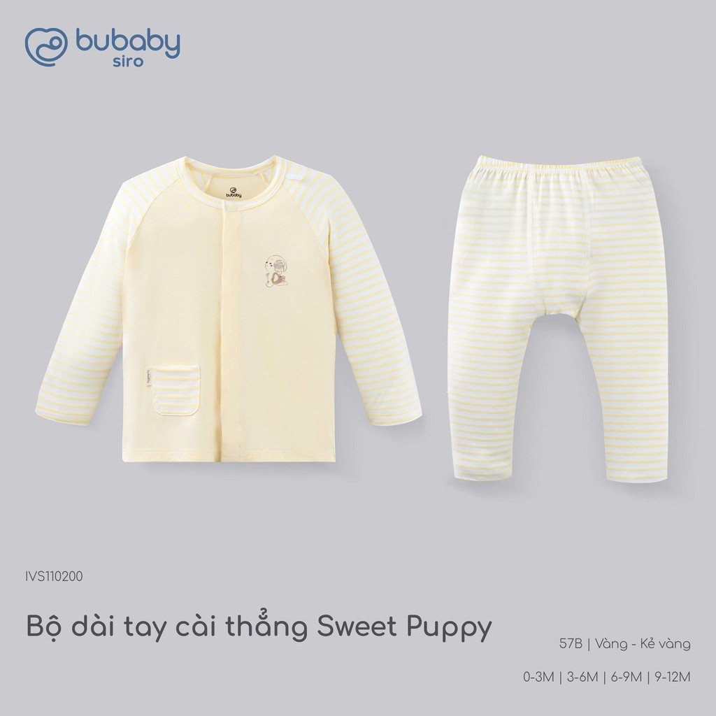 BU Baby (0M-12M) Bộ dài tay cài giữa Little Rainbow Bubaby Viscose IVS1102LR | Body Chính hãng