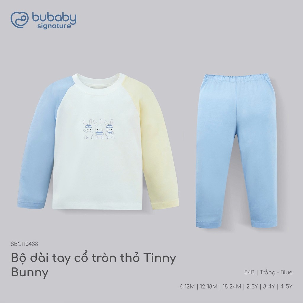 BU Baby (6M-5Y) Bộ dài tay cổ tròn Thu êm Bubaby Bambus BBB110406 | Quần áo BU chính hãng