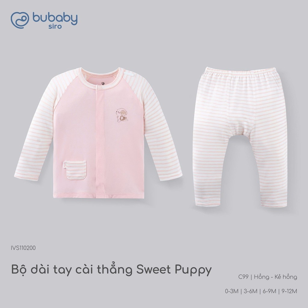 BU Baby (0M-12M) Bộ dài tay cài giữa Little Rainbow Bubaby Viscose IVS1102LR | Body Chính hãng