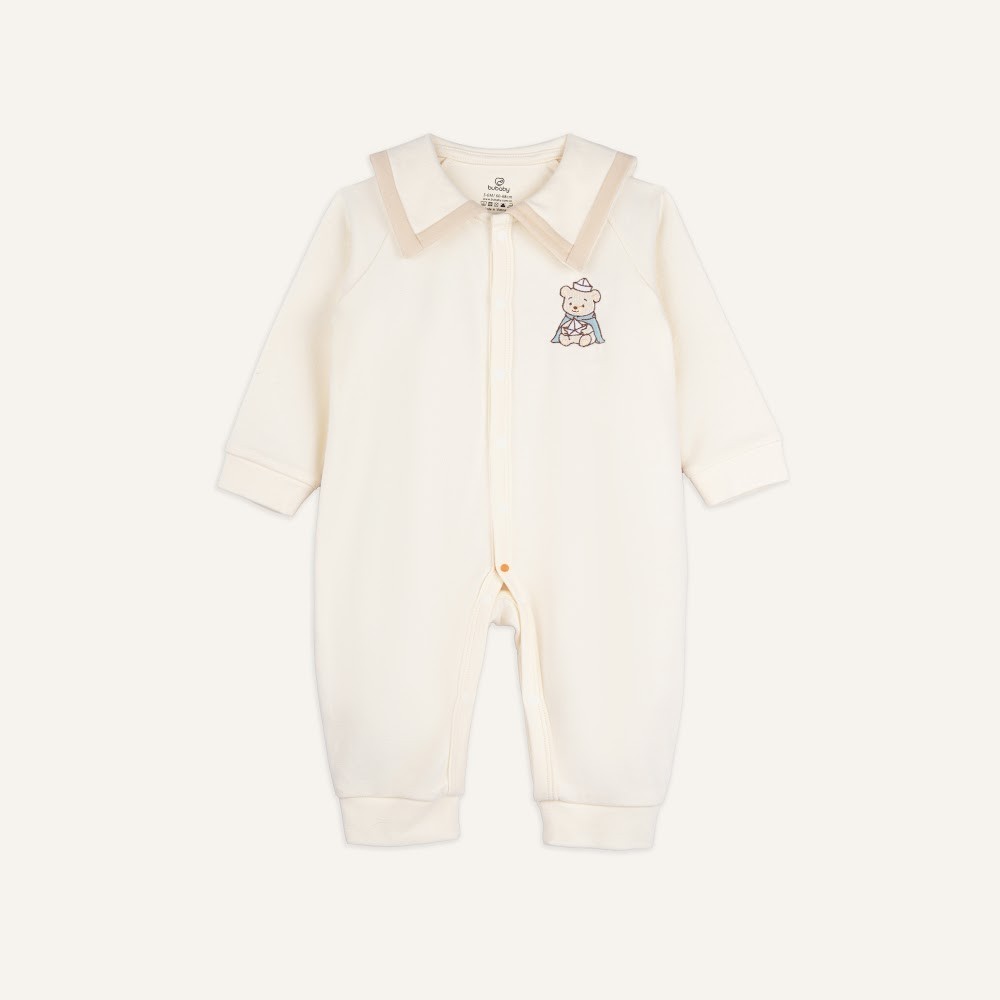 (0M-9M) Body dài tay cài giữa Thu êm Bubaby Cotton BCT210201 | Body chính hãng