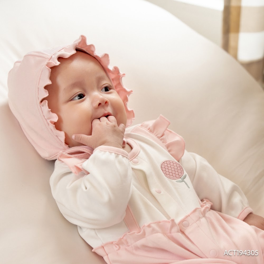 Mũ Bonnet viền bèo Cotton BU Baby ACT194305 | Phụ kiện Bubaby chính hãng