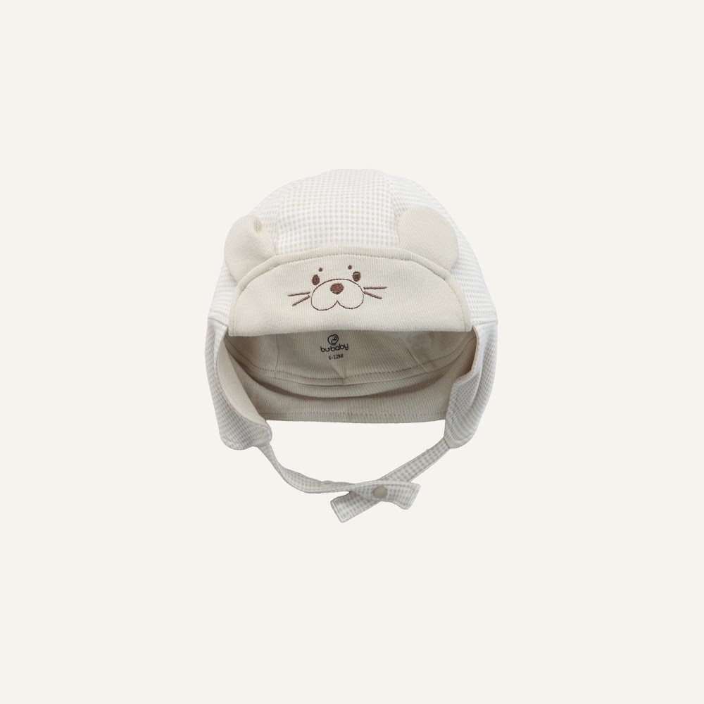 (1M-12M) Mũ  phi công Thu đông cho bé Bubaby Cotton ACT198800| Phụ kiện BU chính hãng
