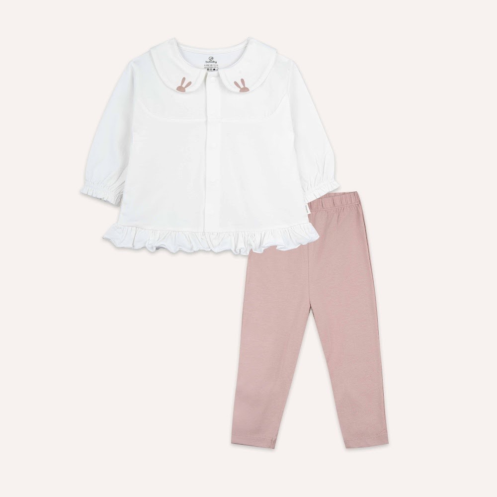 (6M-24M) Bộ dài tay cài giữa cổ sen BU Baby Bamco BBC1102CS| Quần áo Bubaby chính hãng