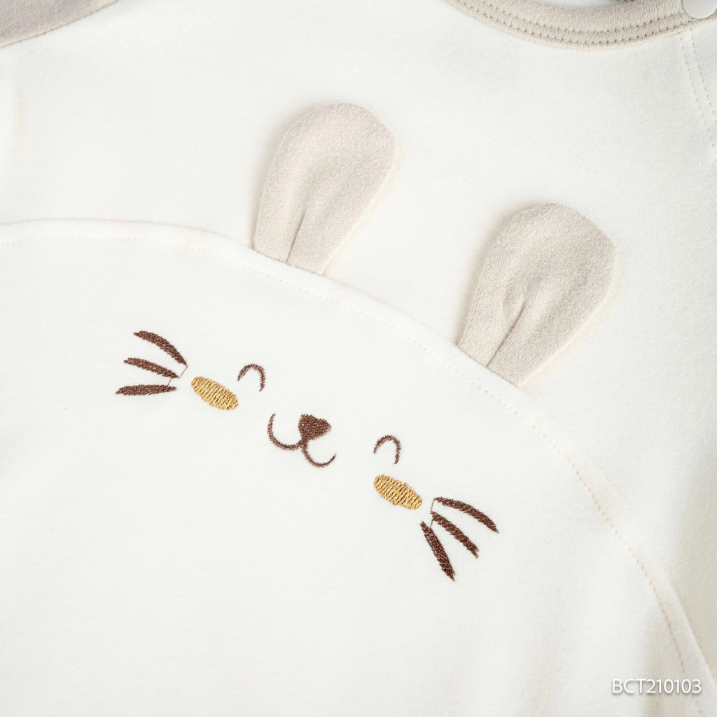 (0M-12M) Set Body chip dài tay cài vai Thu êm cho bé Bubaby Cotton BCT210103 | Body BU chính hãng