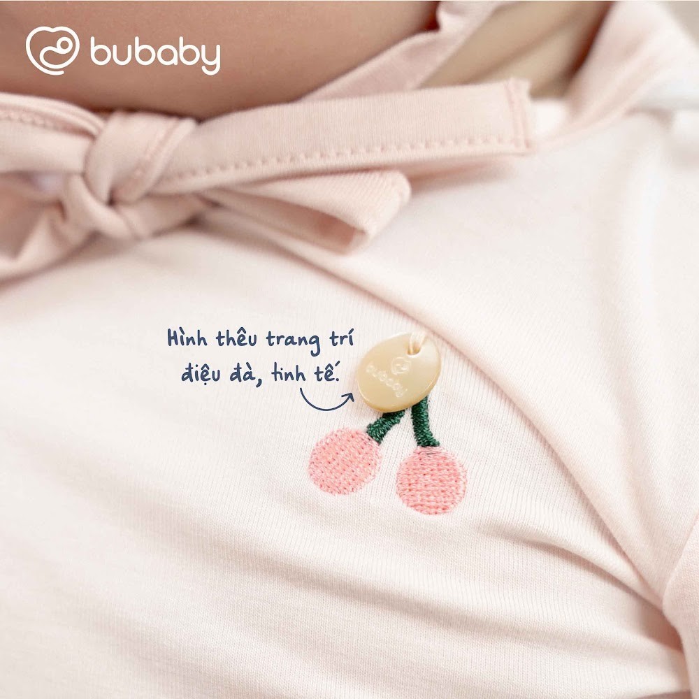 (NB-3M) Bộ dài tay cài chéo bé gái bao tay chân lật BU Baby Bambus BBB110813 | Quần áo Bubaby chính hãng