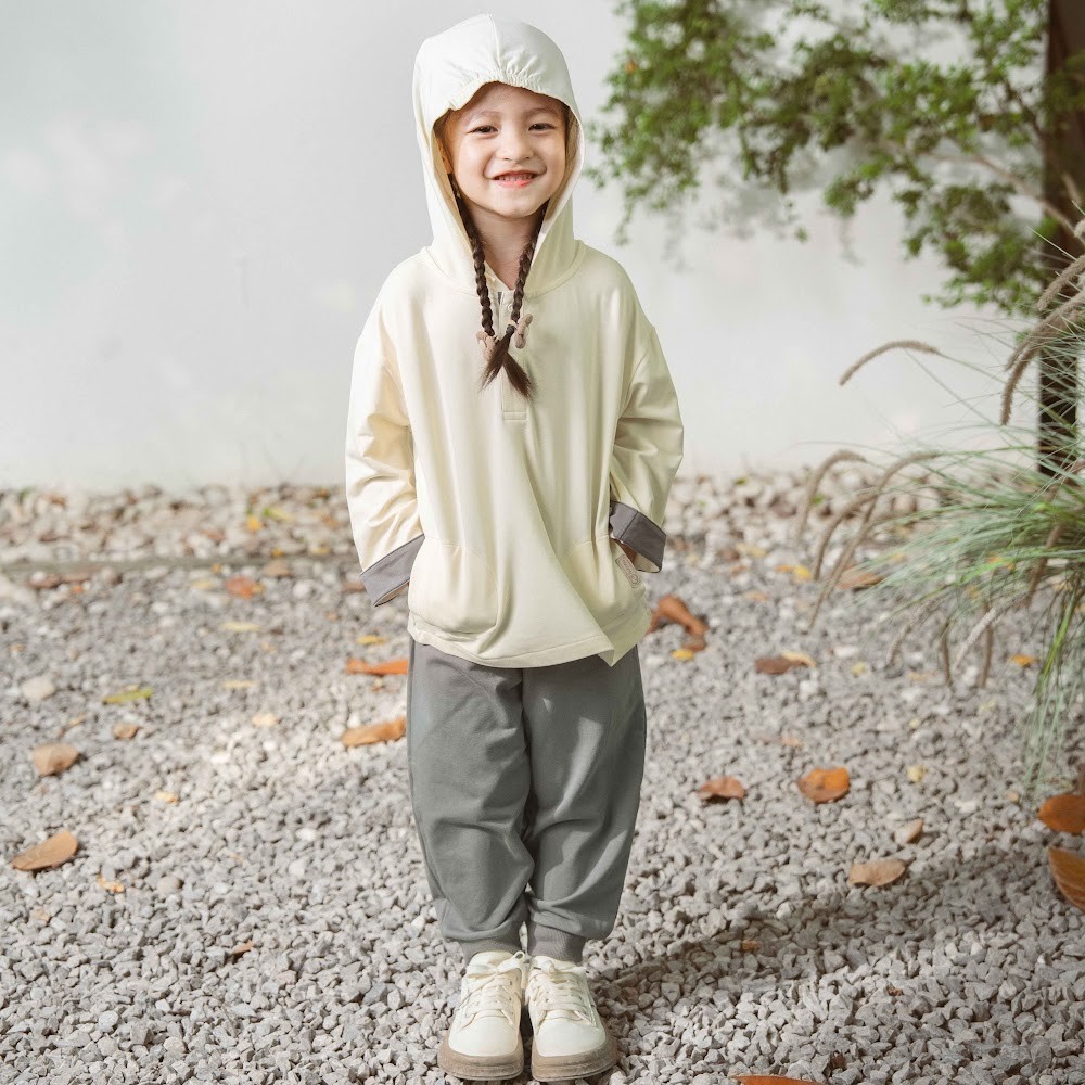 (6M-4Y) Bộ dài tay cổ trụ, có mũ Thu đông Bubaby Cotton BCT110304| Quần áo chính hãng