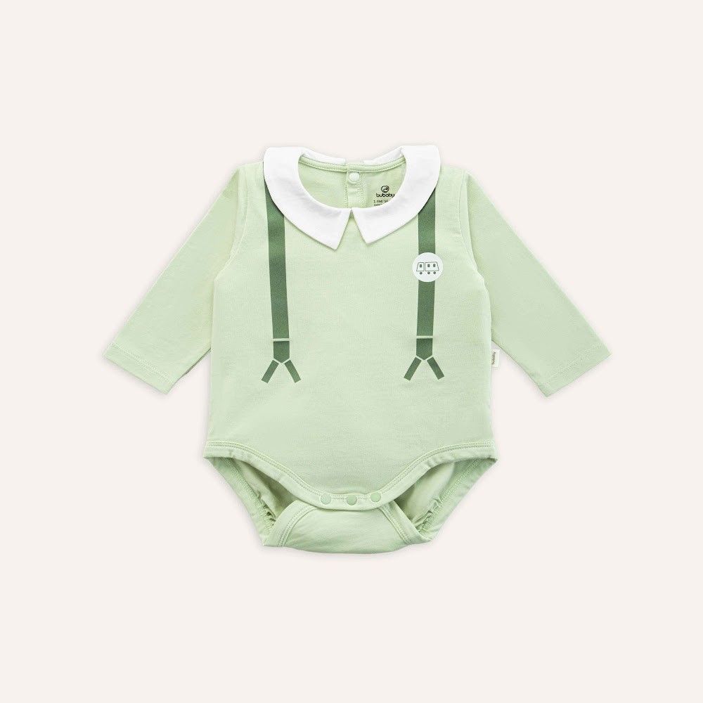( 1M-12M) Body chip dài tay cài sau cổ Peter Pan BU Baby Bamco BBC2110PP| Quần áo Bubaby chính hãng