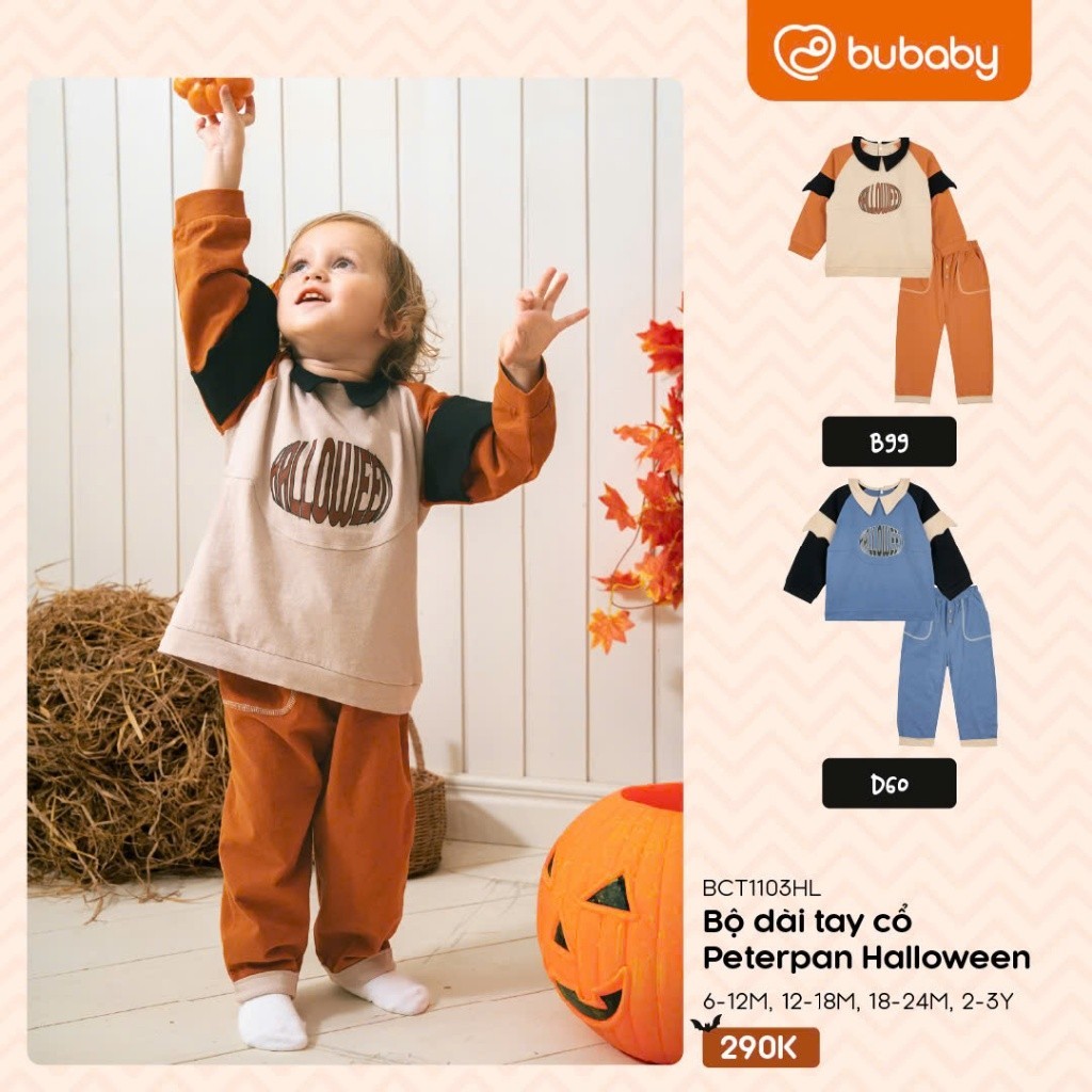 (1M-5Y) Đồ Halloween cho bé trai bé gái Bubaby Cotton BCT1103HL | Quần áo BU Baby chính hãng