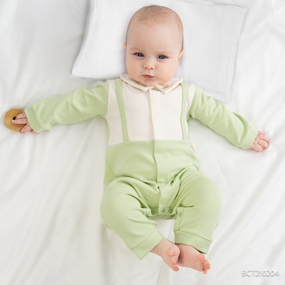 (1M-12M) Body dài tay cài giữa cổ trụ, cổ Peter Pan Bubaby Cotton Thu nhẹ BCT210204 BCT2103IM | Quần áo chính hãng
