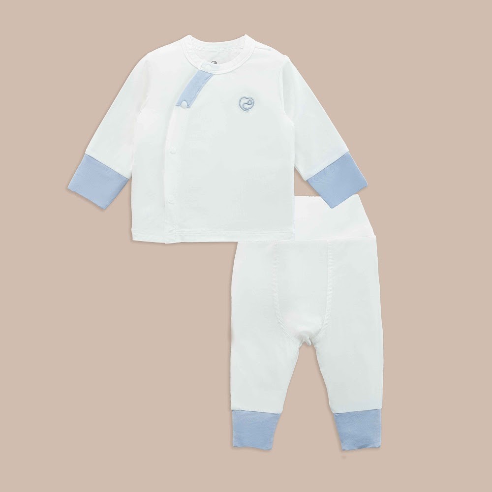 (NB-3M) Bộ dài tay cài chéo BU Bambus BBB110814 | Quần áo Bubaby chính hãng