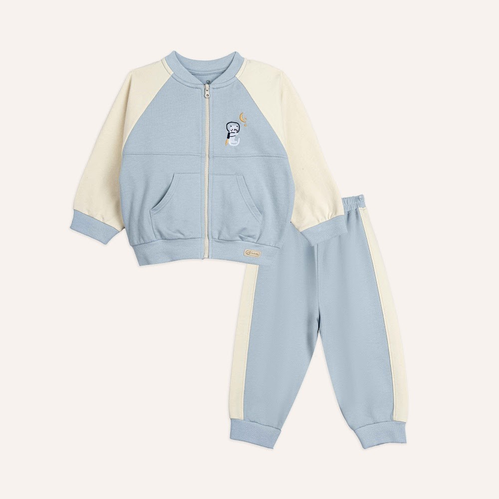 (12M-4Y) Bộ dài tay Kéo khóa Thu đông Bubaby Cotton BCT116101 | Quần áo chính hãng