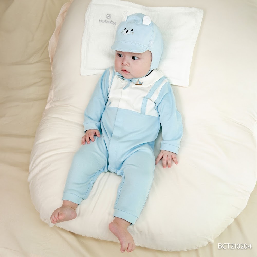 (1M-12M) Body dài tay cài giữa cổ trụ, cổ Peter Pan Bubaby Cotton Thu nhẹ BCT210204 BCT2103IM | Quần áo chính hãng
