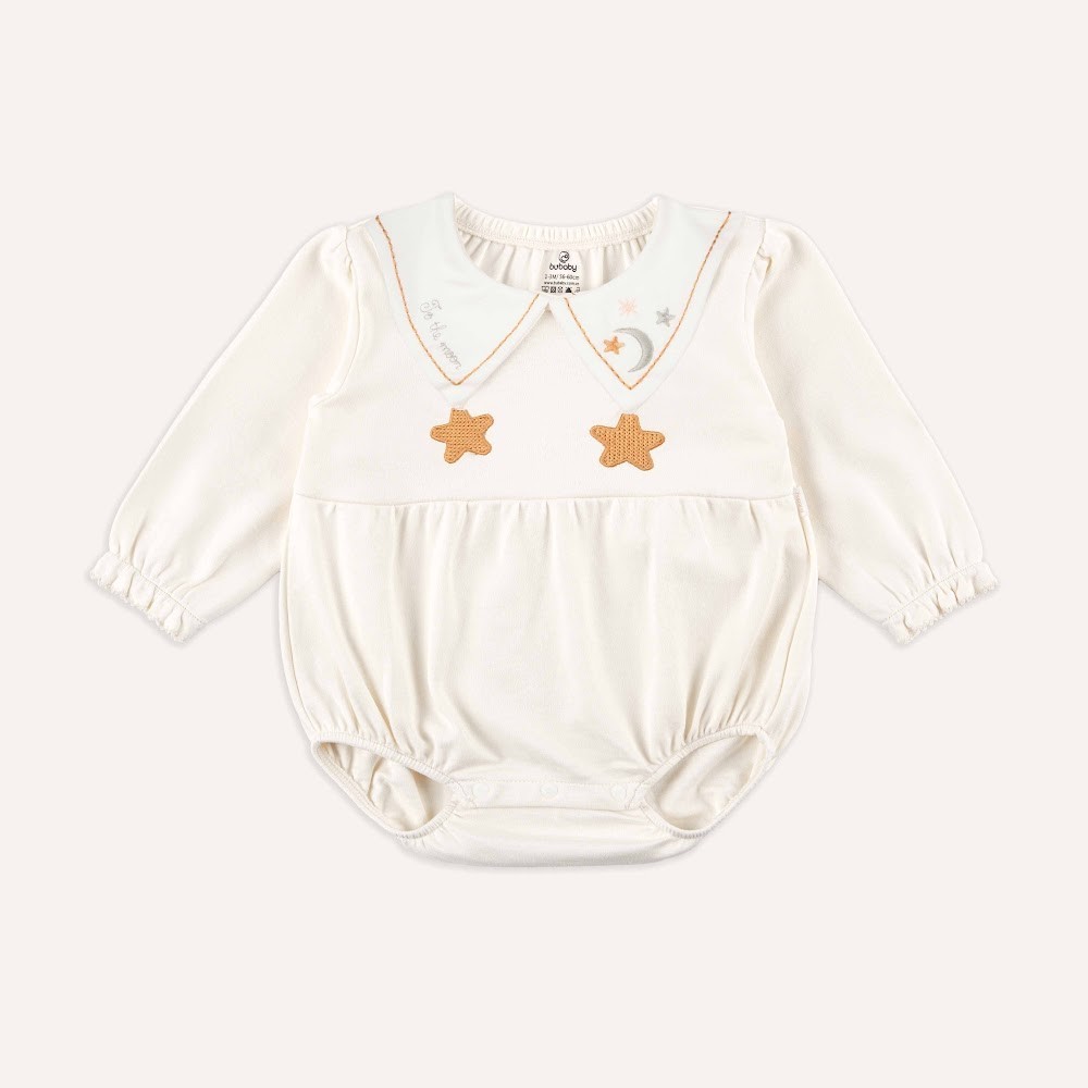 (1M-12M) Body chip dài tay cổ Peterpan Cotton bé gái Mùa Thu nhẹ Bubaby BCT210303 BCT2103BG | Quần áo chính hãng
