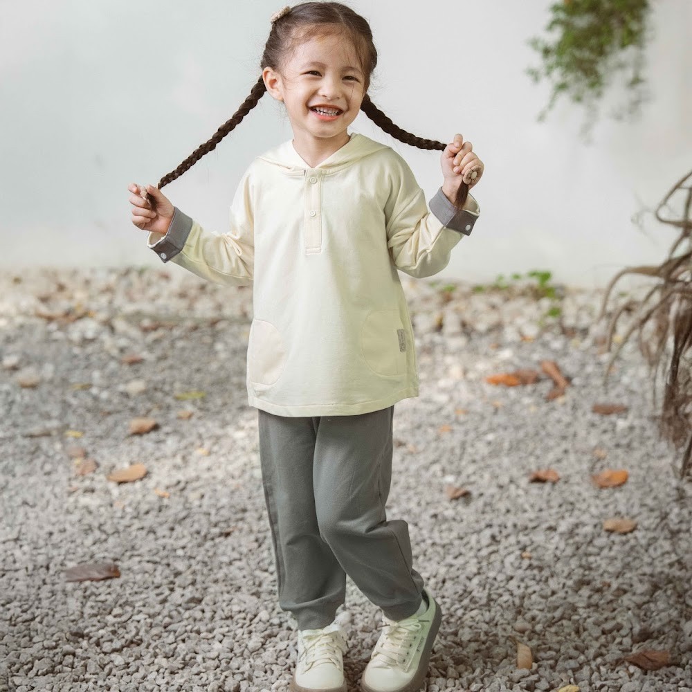 (6M-4Y) Bộ dài tay cổ trụ, có mũ Thu đông Bubaby Cotton BCT110304| Quần áo chính hãng