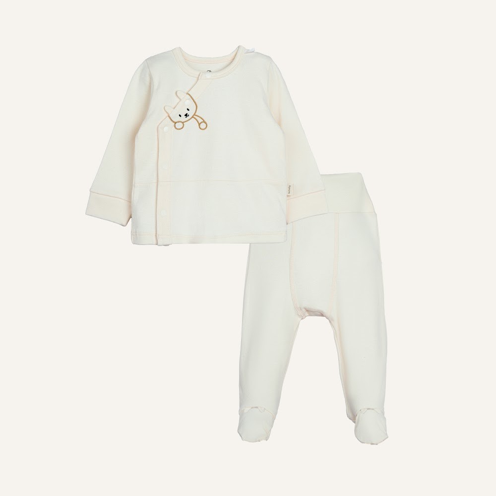 (NB-3M) Bộ dài tay cài chéo Bubaby Cotton BCT110804 | BU Baby Chính hãng