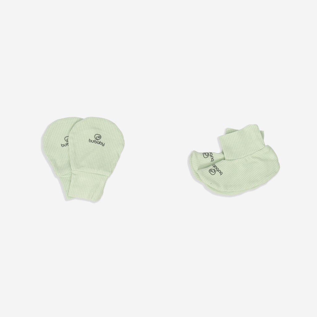 (Freesize) Bộ bao chân, bao tay Bubaby Cotton ACT400003 | Phụ kiện BU Baby Chính hãng