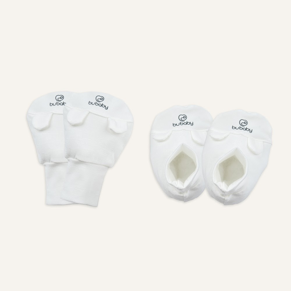 Bộ bao chân, bao tay  tai gấu  BU Baby ASR402800 | Phụ kiện Bubaby chính hãng