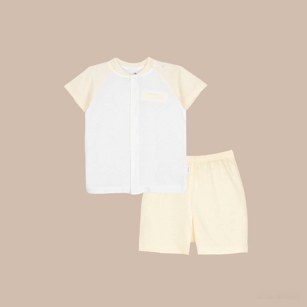 (0M-12M) Bộ ngắn tay cài giữa  BU Baby Molist BMD130200 | Bubaby chính hãng