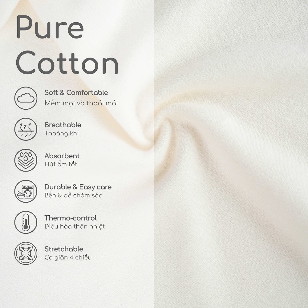 (NB-3M) Bộ dài tay cài chéo Bubaby Cotton BCT110804 | BU Baby Chính hãng