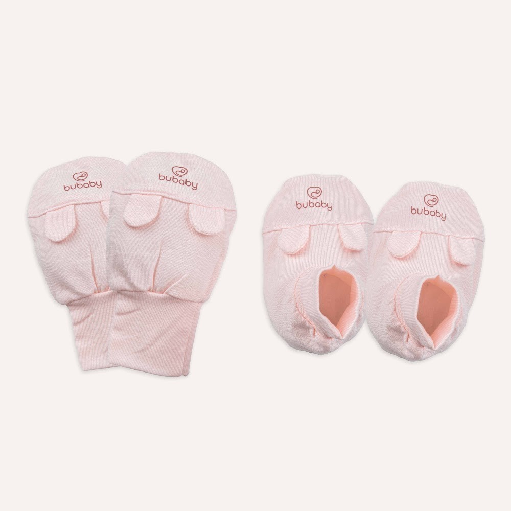 Bộ bao chân, bao tay  tai gấu  BU Baby ASR402800 | Phụ kiện Bubaby chính hãng