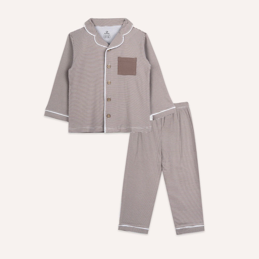 (18M-5Y) Bộ dài tay cài giữa Pijama mặc ở nhà, đồ ngủ BU Baby Siro BSR1102PJ | Quần áo Bubaby chính hãng