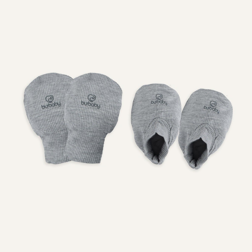 (Freesize) Bộ bao chân, bao tay Bubaby Cotton ACT400003 | Phụ kiện BU Baby Chính hãng