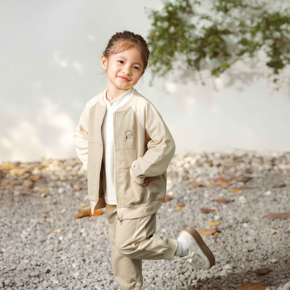 (12M-4Y) Bộ dài tay Kéo khóa Thu đông Bubaby Cotton BCT116101 | Quần áo chính hãng