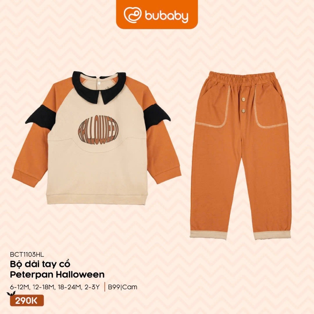 (1M-5Y) Đồ Halloween cho bé trai bé gái Bubaby Cotton BCT1103HL | Quần áo BU Baby chính hãng