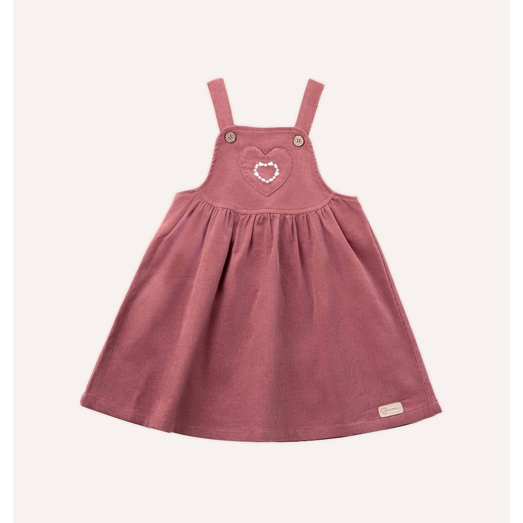 (12M-5Y) Váy liền dài tay bèo cổ + Váy Yếm Thu nhẹ cho bé gái Bubaby Cotton BCT513300 | Quần áo BU Chính hãng