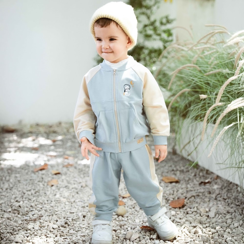 (12M-4Y) Bộ dài tay Kéo khóa Thu đông Bubaby Cotton BCT116101 | Quần áo chính hãng