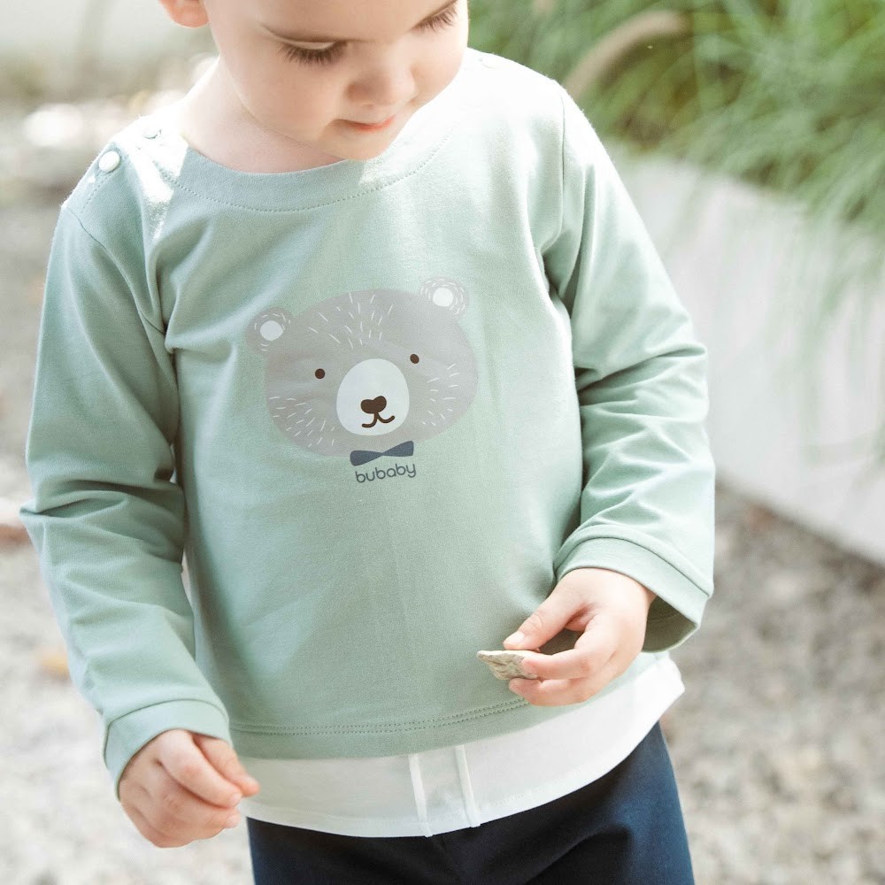 (6M-24M) Bộ dài tay cài vai Thu êm Bubaby Cotton BCT110109 | Quần áo chính hãng