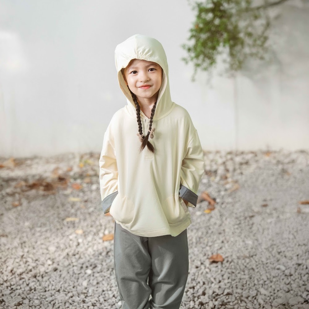 (6M-4Y) Bộ dài tay cổ trụ, có mũ Thu đông Bubaby Cotton BCT110304| Quần áo chính hãng