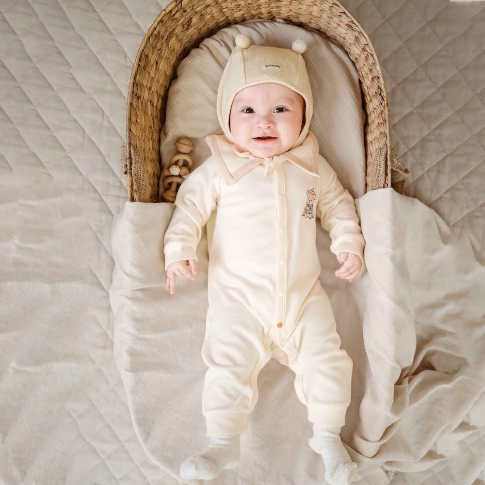 (0M-9M) Body dài tay cài giữa Thu êm Bubaby Cotton BCT210201 | Body chính hãng