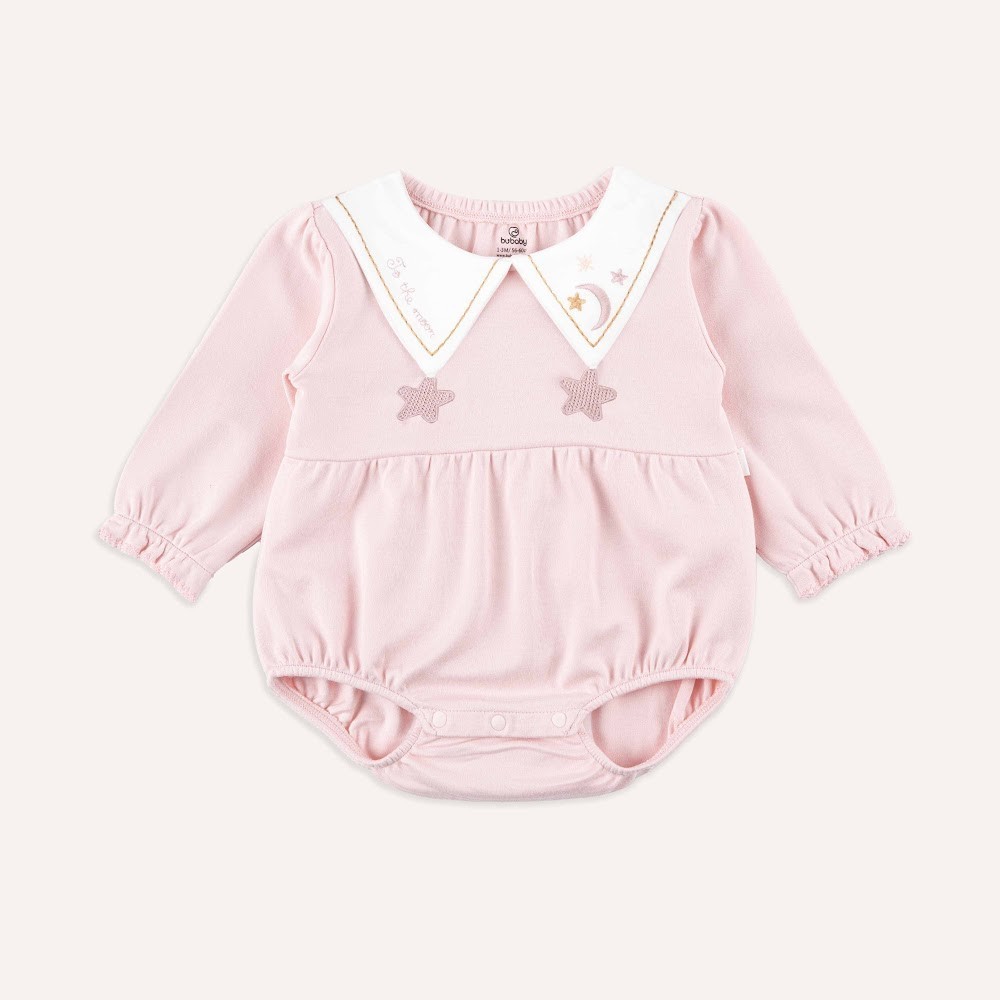 (1M-12M) Body chip dài tay cổ Peterpan Cotton bé gái Mùa Thu nhẹ Bubaby BCT210303 BCT2103BG | Quần áo chính hãng