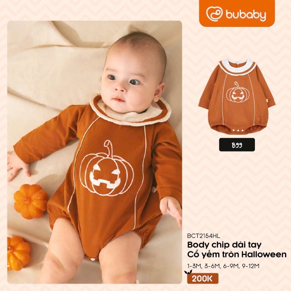 (1M-5Y) Đồ Halloween cho bé trai bé gái Bubaby Cotton BCT1103HL | Quần áo BU Baby chính hãng