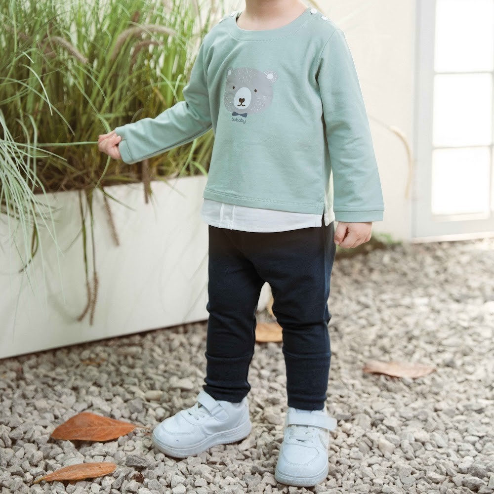 (6M-24M) Bộ dài tay cài vai Thu êm Bubaby Cotton BCT110109 | Quần áo chính hãng