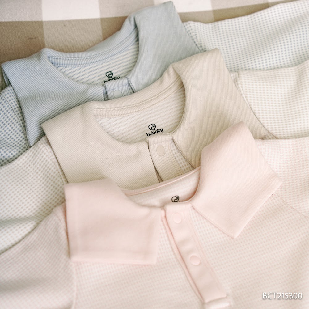 (1M-12M) Body dài tay cổ thủy thủ Thu đông cho bé Bubaby Cotton BCT215300| Quần áo Bubaby chính hãng