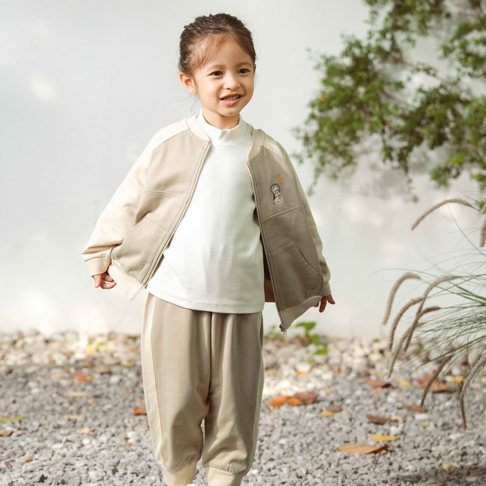 (12M-4Y) Bộ dài tay Kéo khóa Thu đông Bubaby Cotton BCT116101 | Quần áo chính hãng